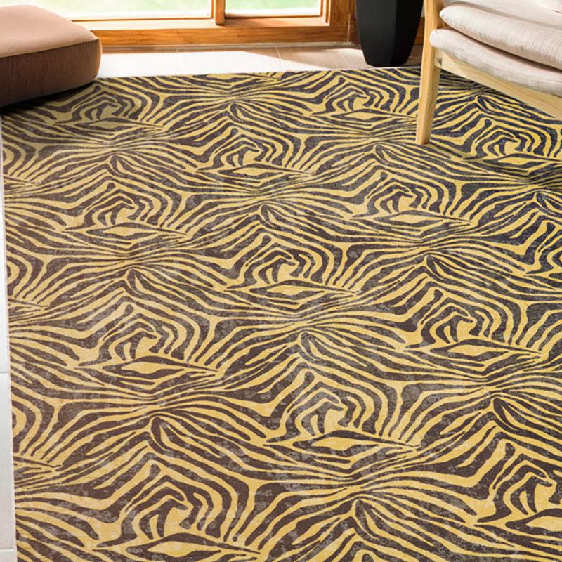 Fangorn Abstract Polyester Anti-Skid Carpet - Beige & Brown media 3