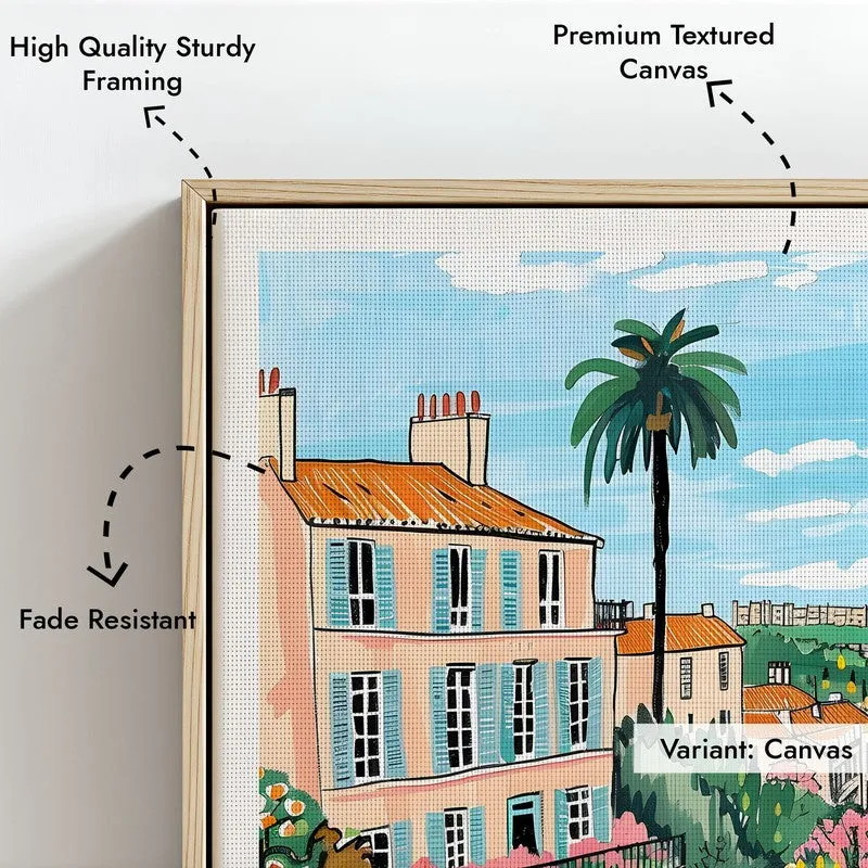 Vintage Palermo Framed Canvas Archival Canvas Wall Painting - Natural Brown Frame media 6