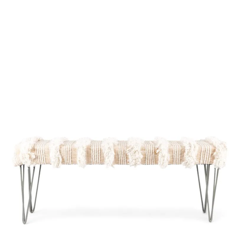 Borix Sheesham Wooden Bench - Beige media 3