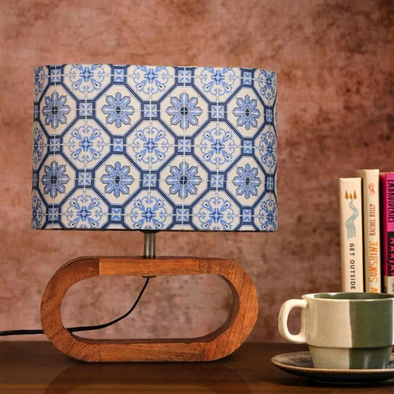 Ethinic Mirza Fabric Table Lamp - Brown,Blue media 3
