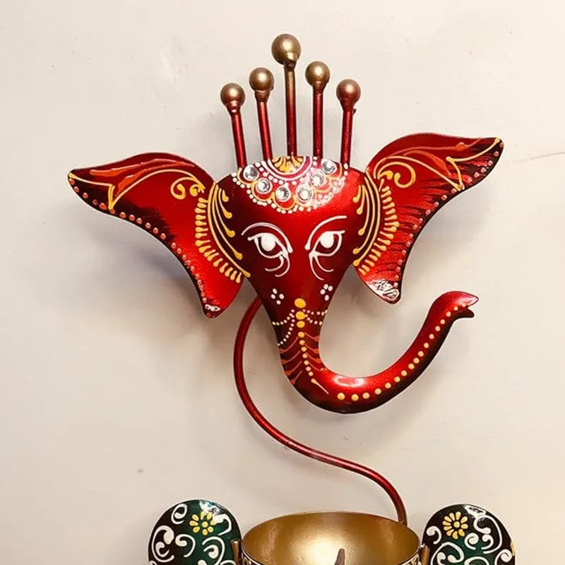 Aureum Glow Premium Candle Holder - Red,Gold media 4