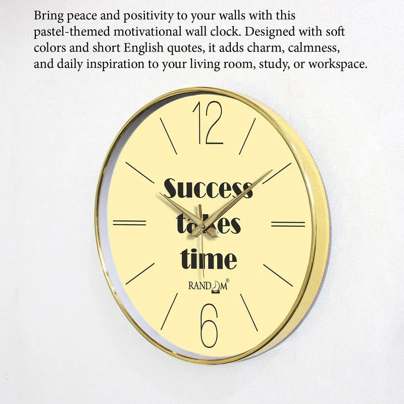 Success Takes Time Round Analog Wall Clock - Yellow media 6