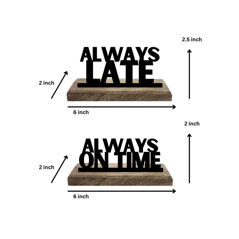 Always Late Typography Showpiece - Set Of Two media 5