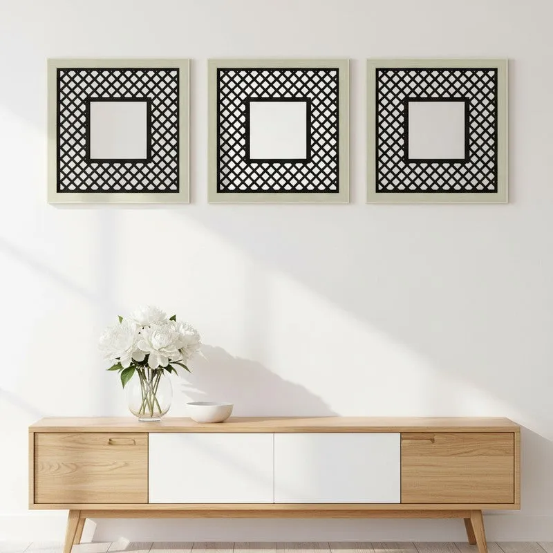 Woodelle Wall Accent With Wooden Frame (Grey) - Set Of Three media 4