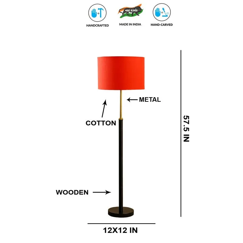 Nordic Glow Wooden Floor Lamp - Orange media 8