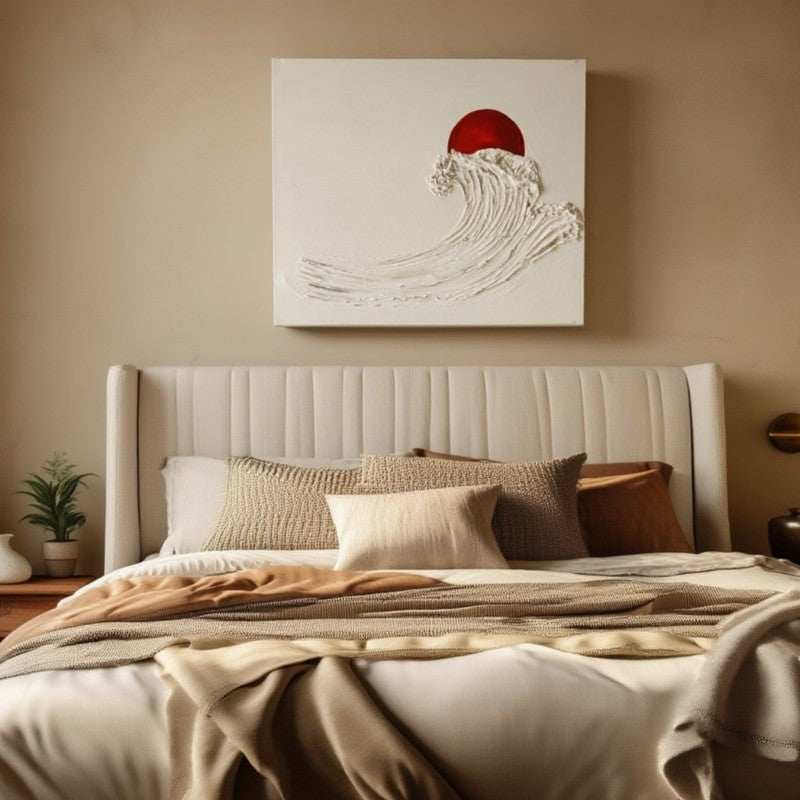 Sunset Wave Handmade Canvas Wall Painting media 3