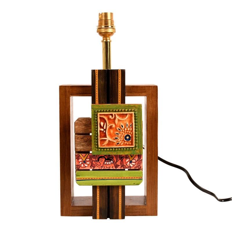 Prena Wooden Fabric Table Lamp - Multicolor media 4