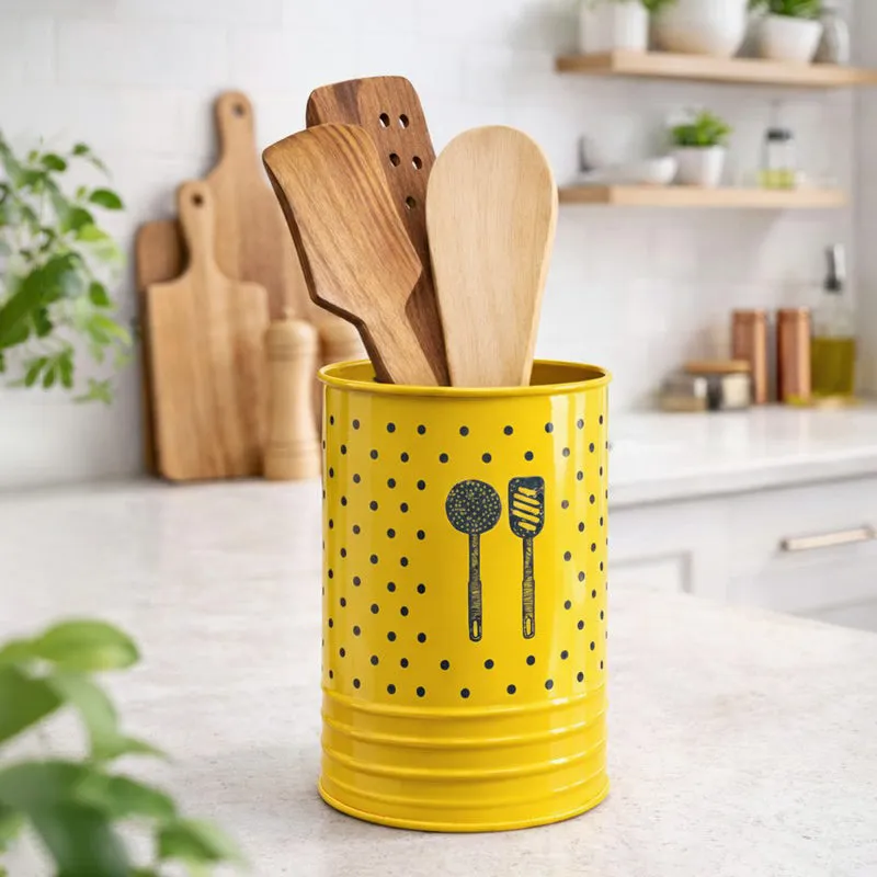 HomeSmart Sturdy Cutlery Stand -Yellow media 1