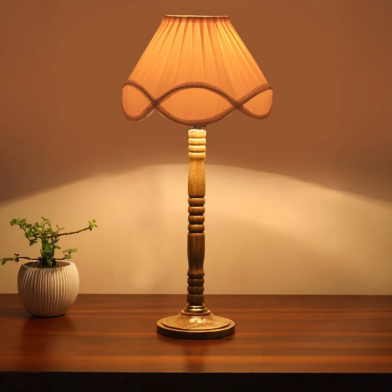 Terra Light Table Lamp With Wooden Base - White media 2