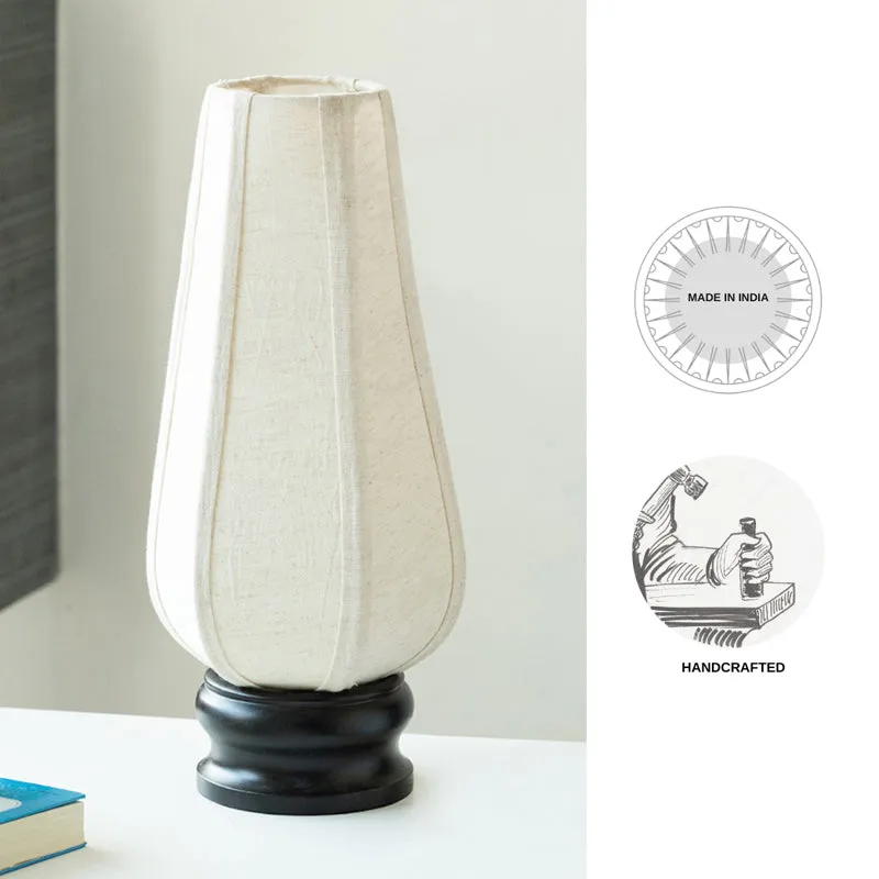 Ashru Handcrafted Mango Wood Table Lamp - Black,White media 4
