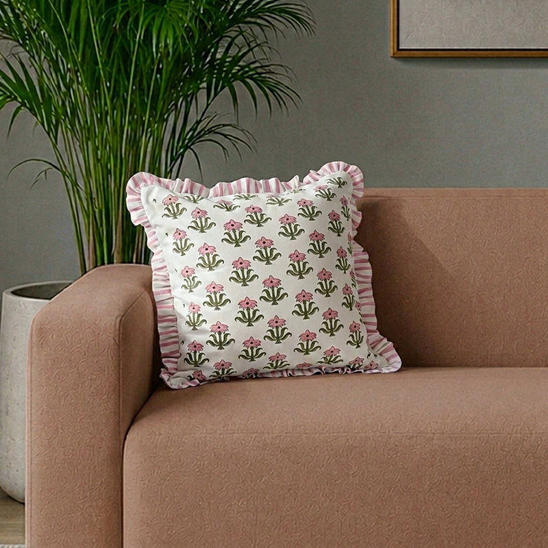 Bloomcraft Cotton Cushion Cover - 16 x 16 Inches