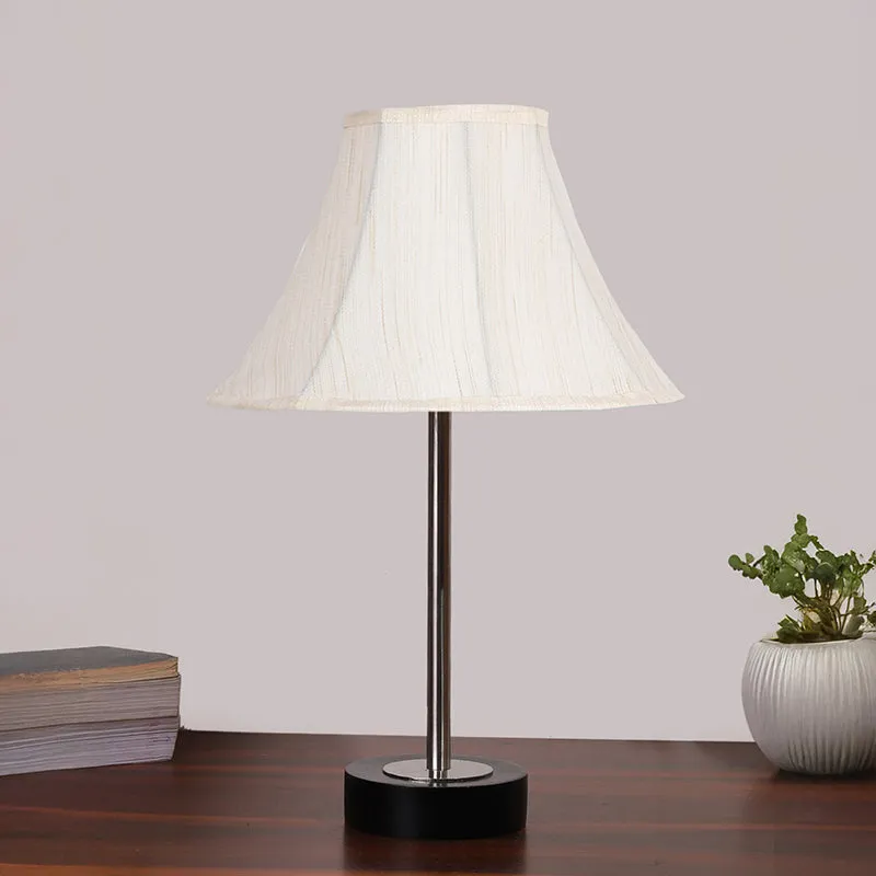 Ceylon Arc Rodin Wooden Table Lamp - OffWhite,Silver,Black media 3