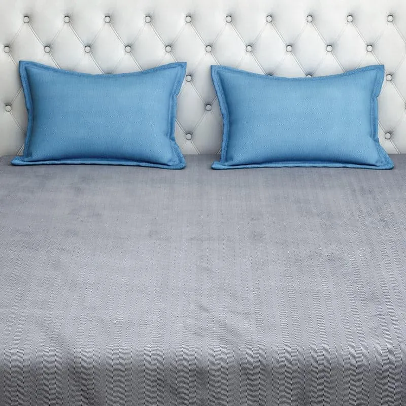 Swayam Croda Solid Cotton Bedsheet (Grey) - 140 TC media 3