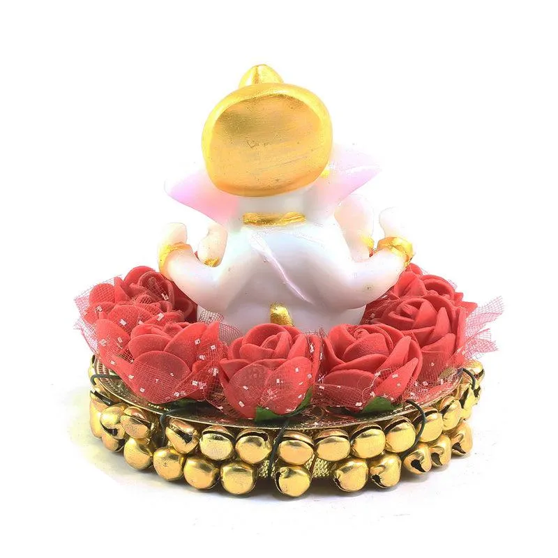 Ganesha Pooja Plate Idol - Red & White media 6