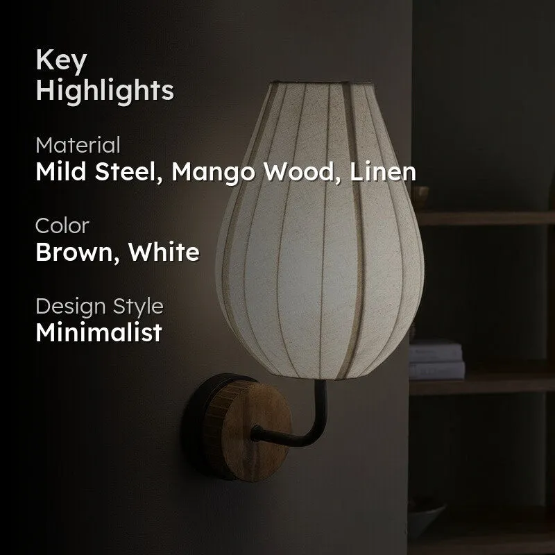 Orange Tree Bud Linen Wall Lamp media 2