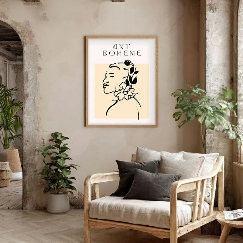 Serene Florals Canvas Wall Painting With Brown Frame media 5