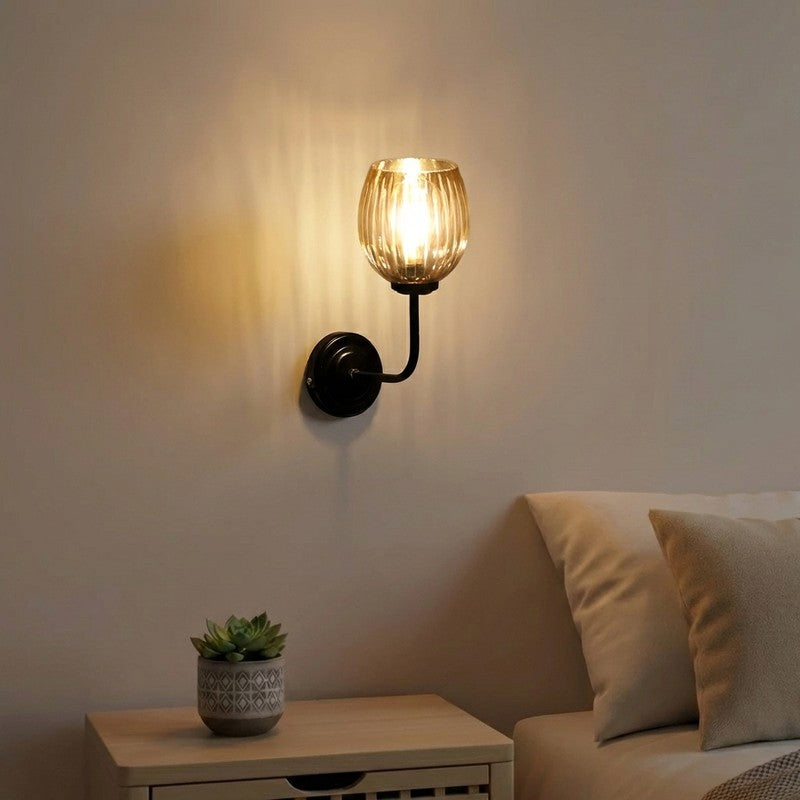 Golden Glow Glass Wall Lamp