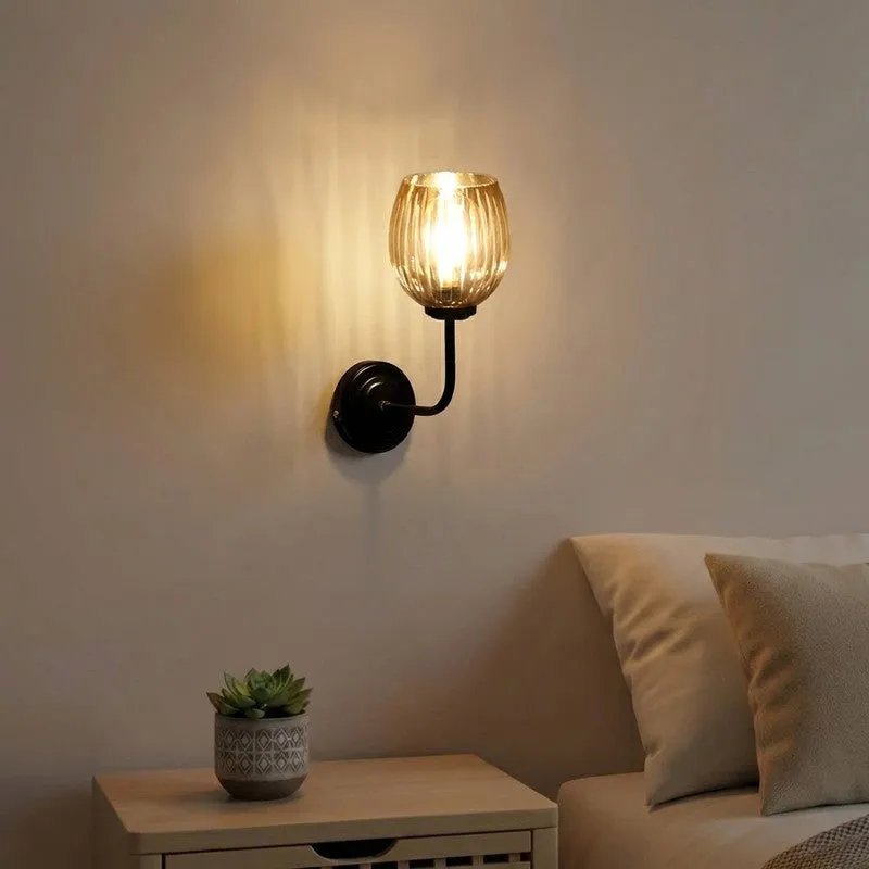 Golden Glow Glass Wall Lamp media 1
