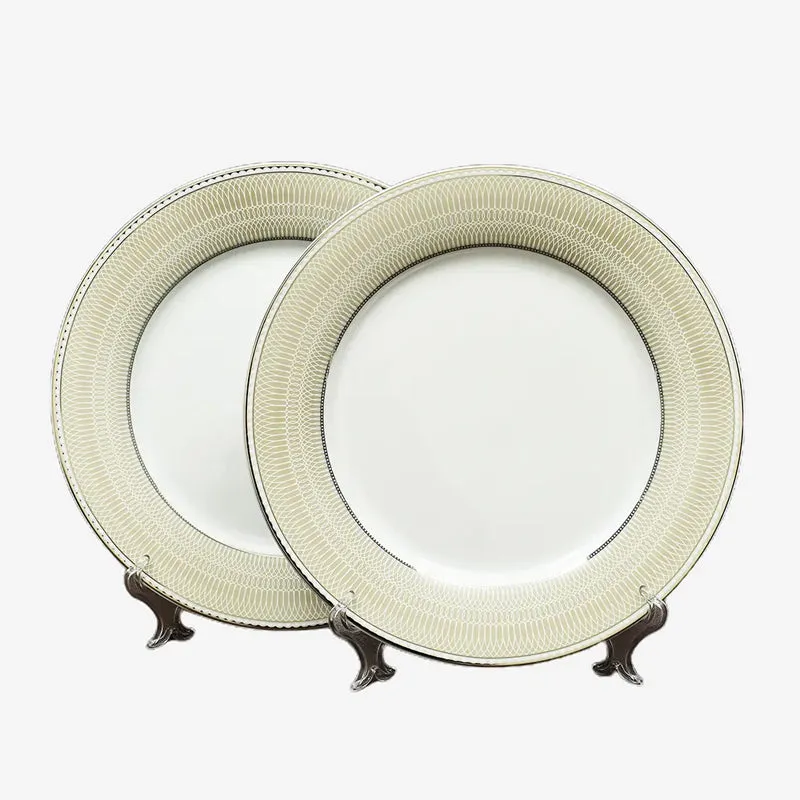 Shine Platine 24k Gold Brushed Porcelain Dinner Set - 33 Piece Set media 5