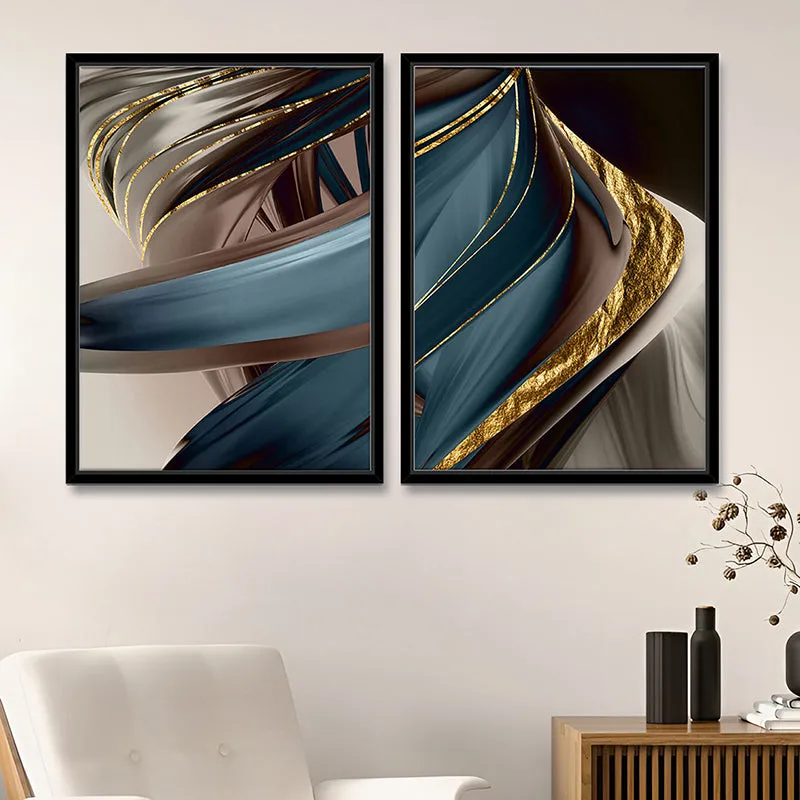 Abstract Swirls Wall Art - Set Of Two media 1