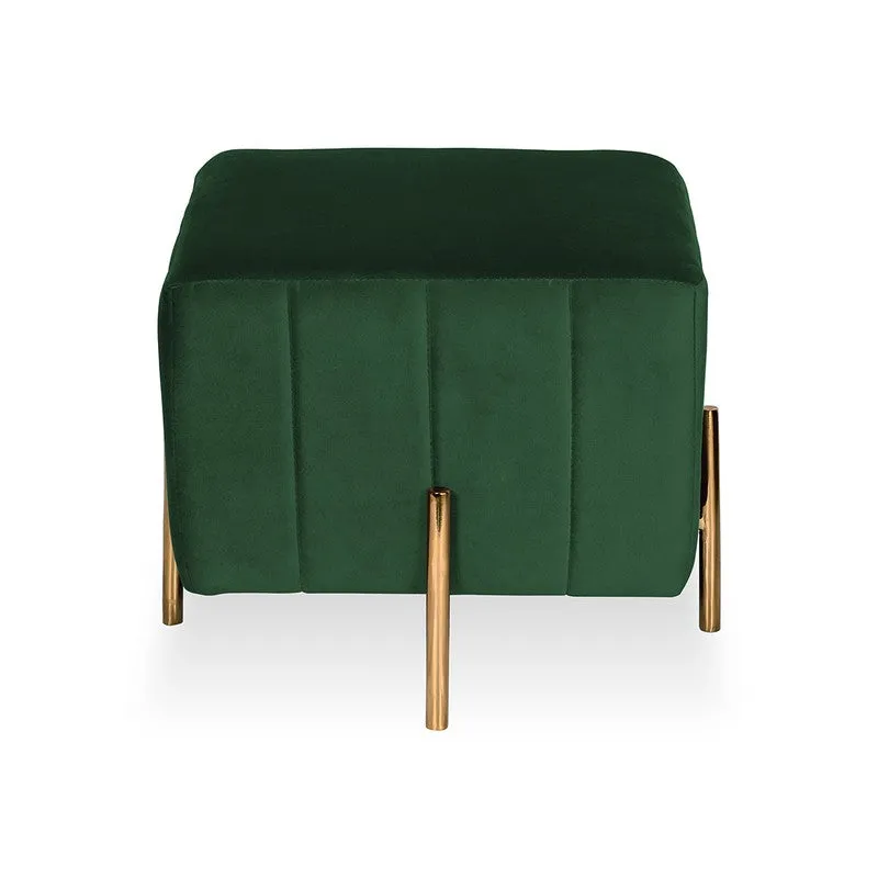 Zevion Softara Ottoman - Green & Gold media 3