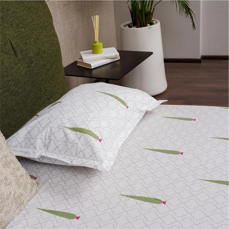 Urban Space Palm Fir Cotton Bedsheet - 200 TC media 4