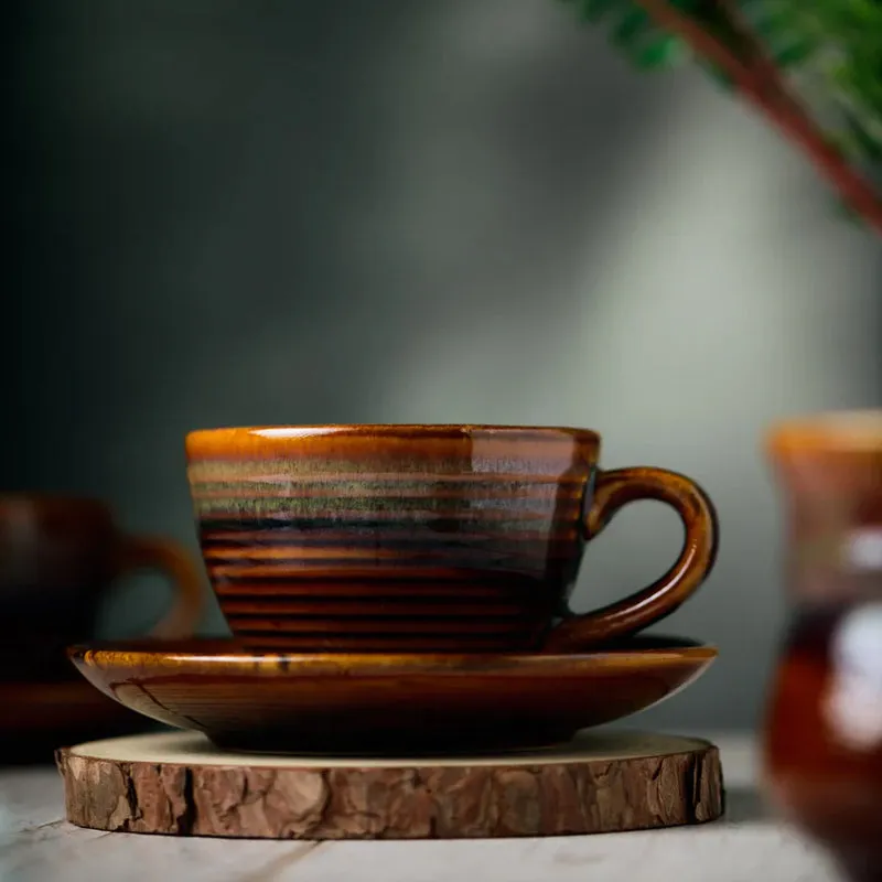 Sragen Handmade Cup & Saucer (300 ML) - Eight Piece Set media 1