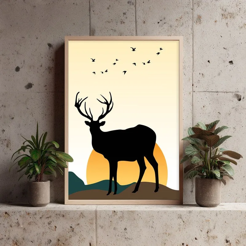 Moonlight Meadow Archival Canvas Wall Art - Natural Brown Frame media 4