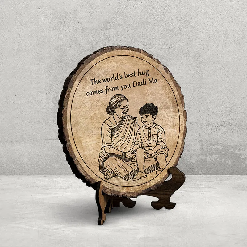 Grandma's Hug Wood Showpiece - Round media 3
