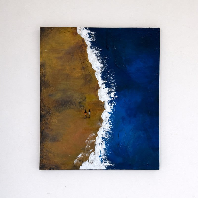 Coastal Drift Handmade Canvas Wall Painting media 12