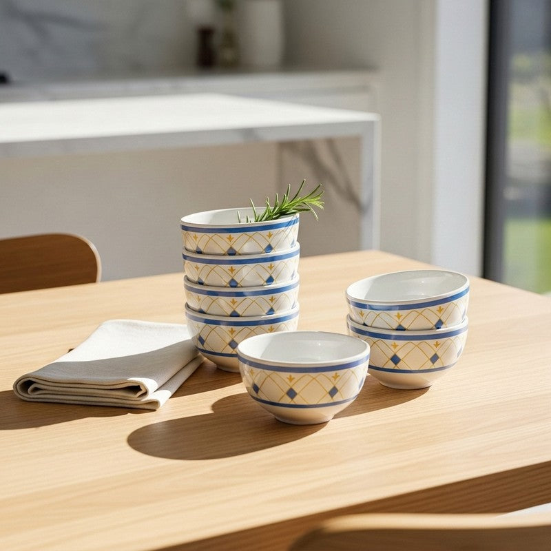 Elegance Melamine Snack Bowls (200 mL Each) - Set of Six - 200 mL