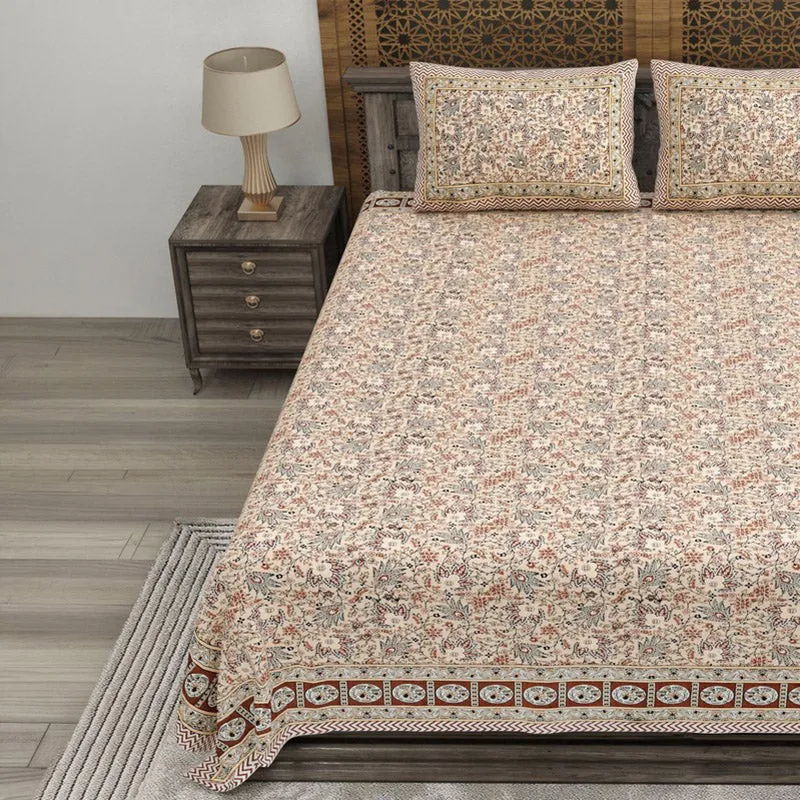 Geora Cotton Bedsheet (Beige) - 240 TC media 3