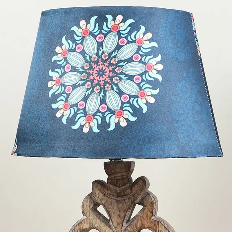Toile Deco Printed Mango Wood Table Lamp - Multicolor media 4