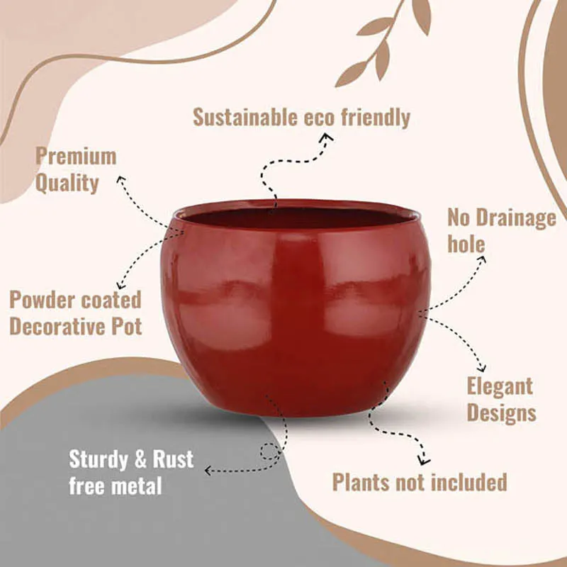 Alisha Handcrafted Planter (Red) - Set Of Three media 8