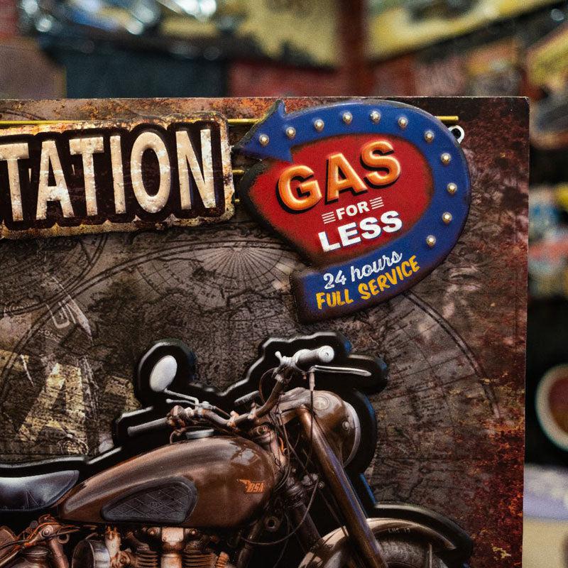 Retro Bullet Bike Wood & Metal Wall Accent media 3
