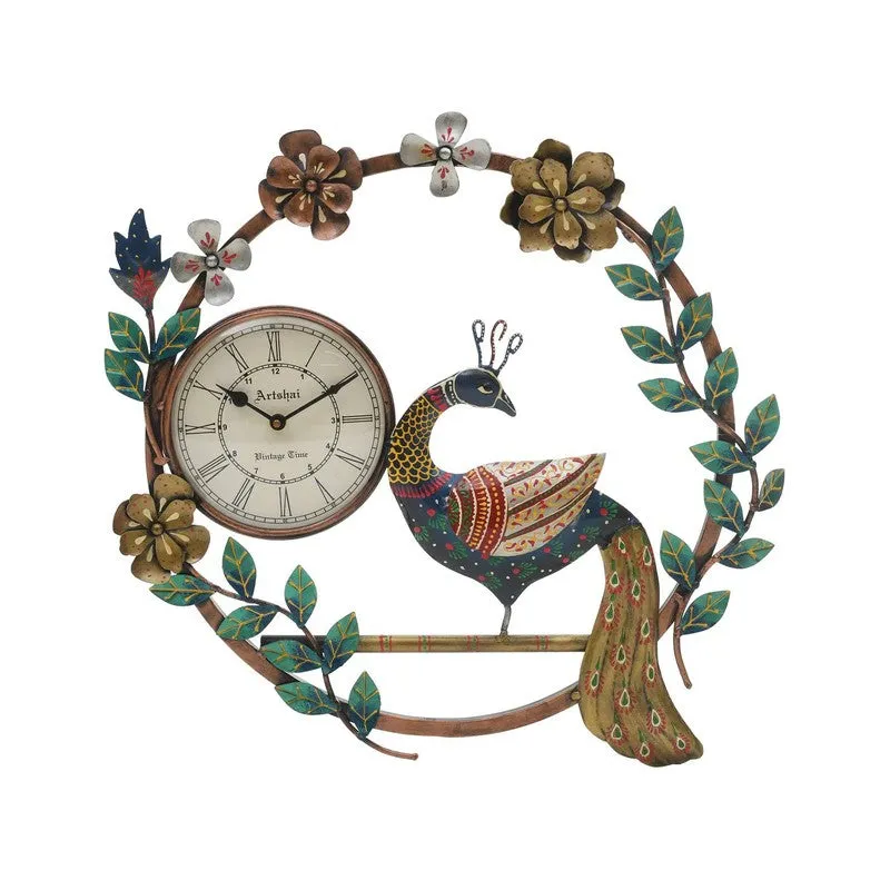 Peacock Clock Iron Wall Accents media 3