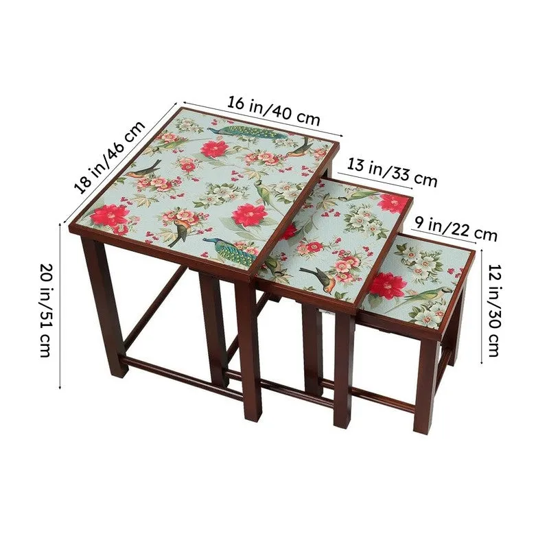 India Circus Teak Wood Garden Nesting Stool - Set Of Three media 7
