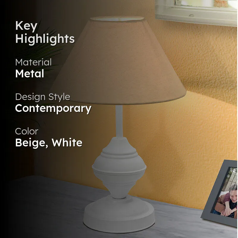 Orbin Metal Table Lamp - Beige,White media 2