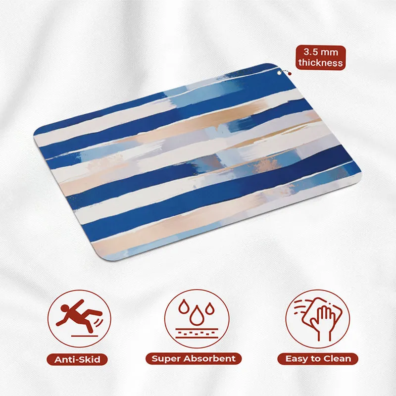 Blue Stria Anti Skid Bath Mat media 6