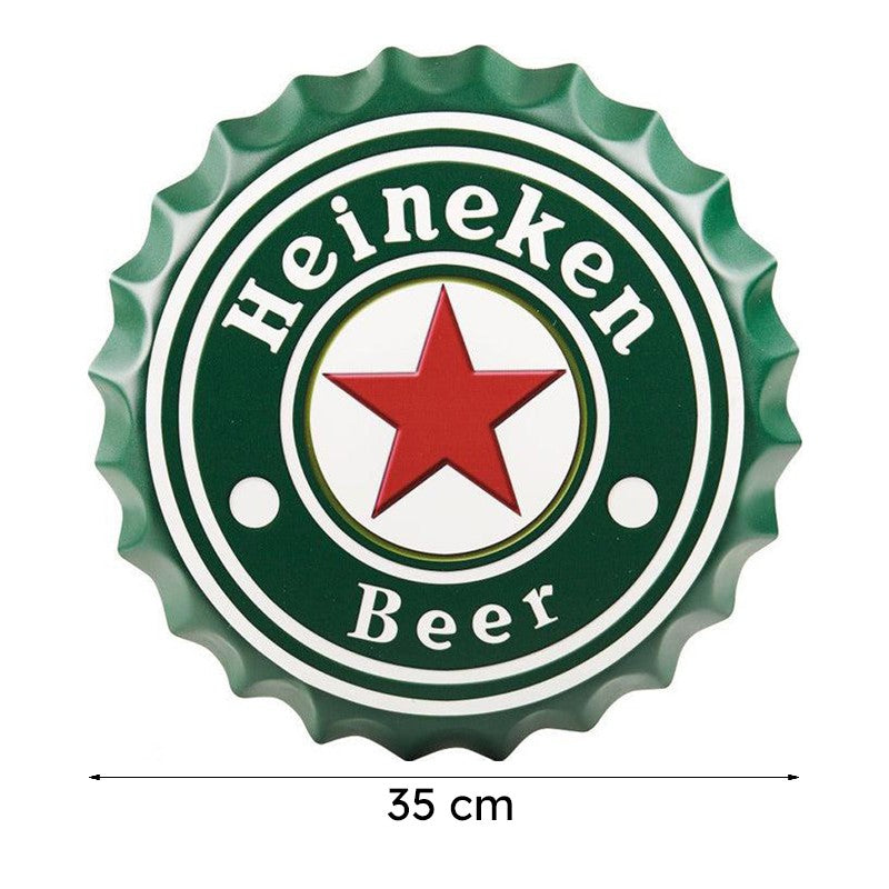 Heineken Beer Bottle Cap Metal Wall Accent media 8