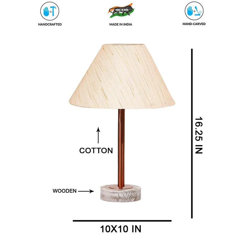 Cotin II Rodin Wooden Table Lamp - OffWhite,Copper,White media 7