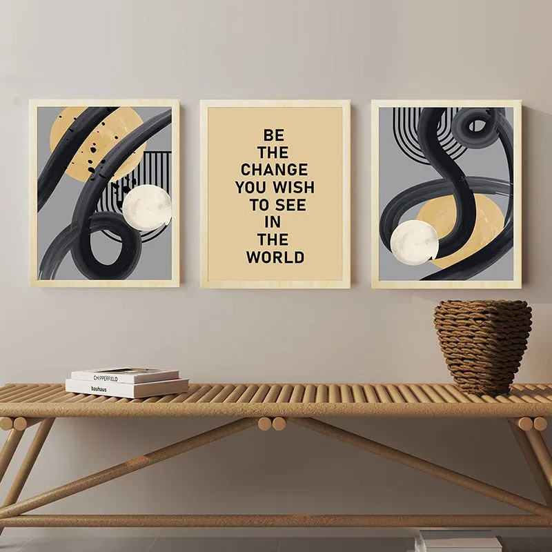 Be The Change Abtract Wall Art - Set Of Three media 4