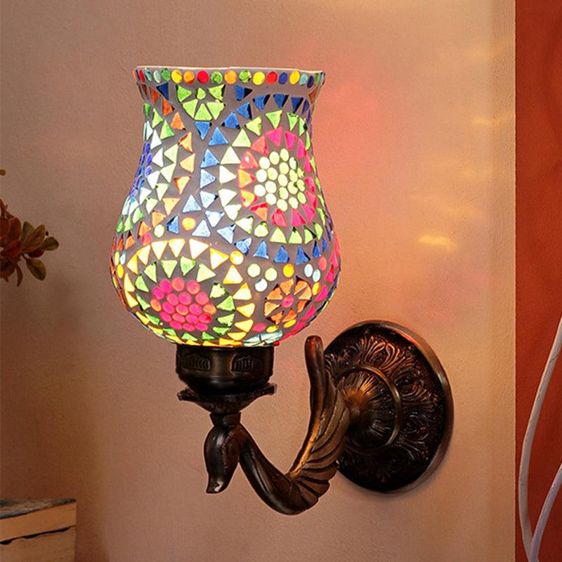 Riva Retro Mosaic Glass & Metal Wall Lamp