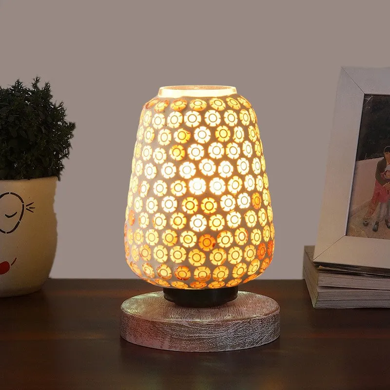 Sparklen Glass Table Lamp With Wooden Base - Multicolor media 3