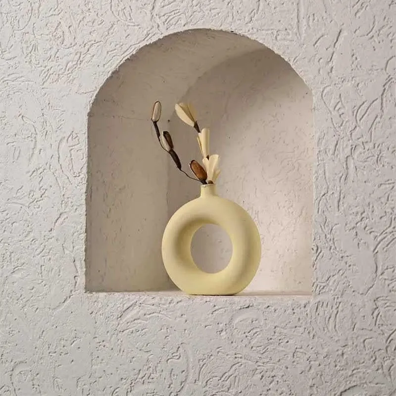 Boho Donut Vase - Yellow media 7
