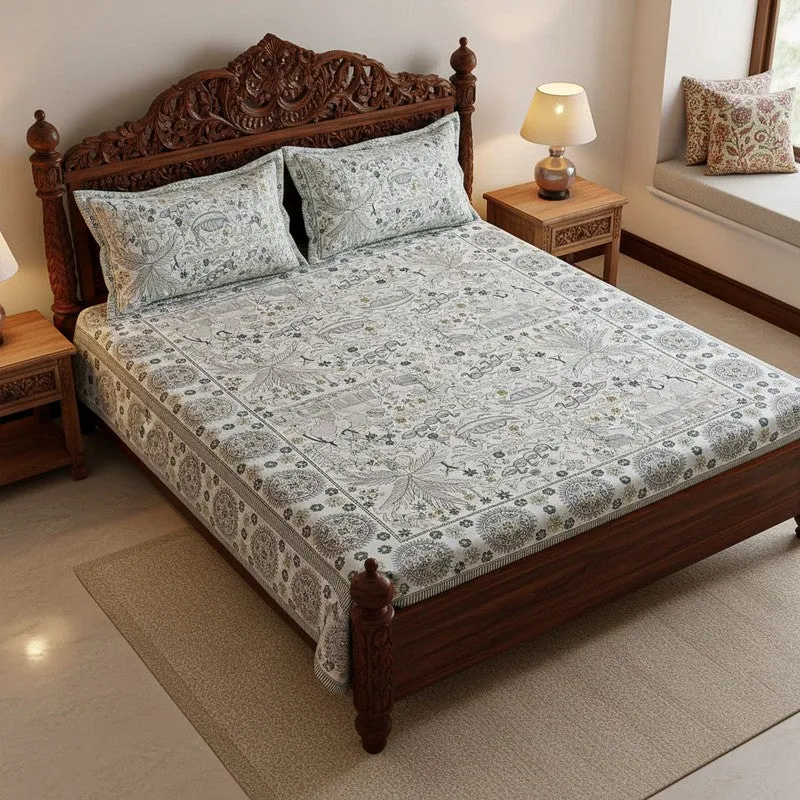Sachora Ethnic Cotton Bedsheet - 160 TC media 1
