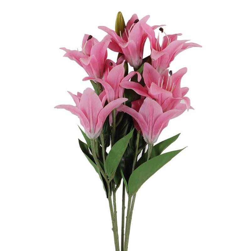Faux Trumpet Lily Bunch - Dark Pink media 3