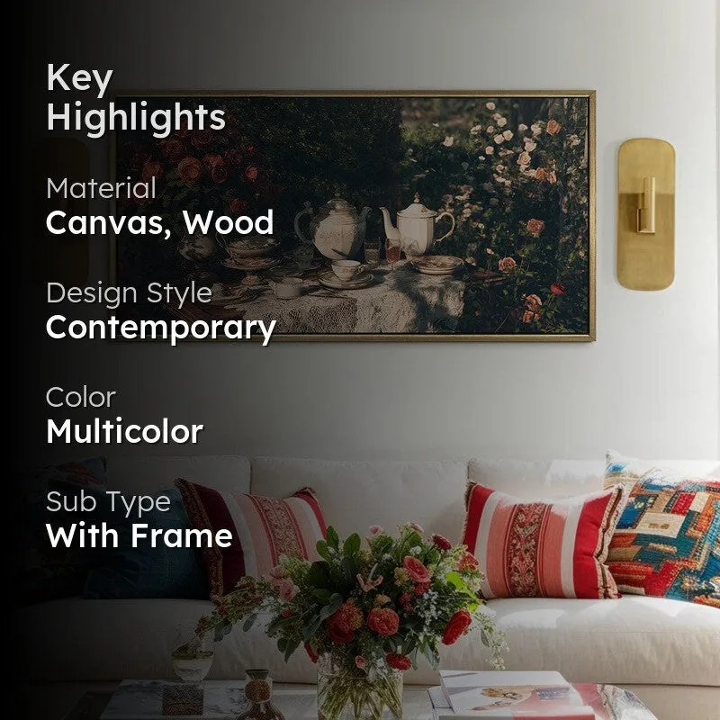 Garden Tea Canvas Wall Painting With Frame media 2