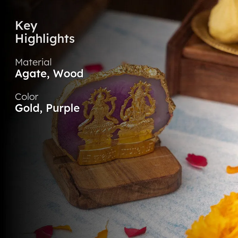 Divine Laxmi Ganesha Agate Festive Gift Box - Purple media 2