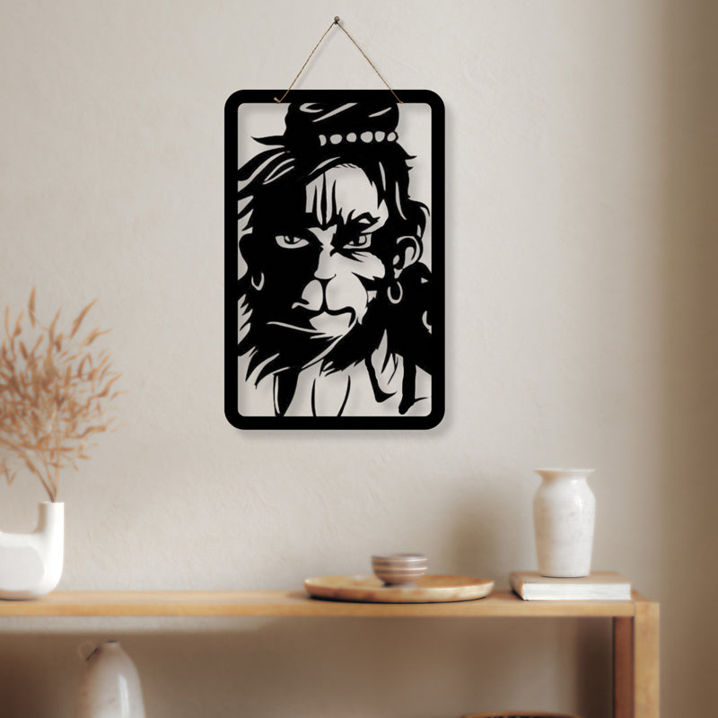 Hanuman's Silhouette Iron Wall Accent
